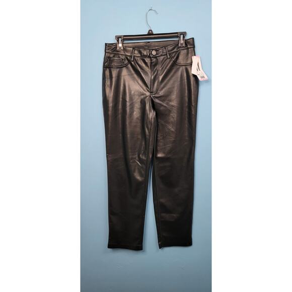 JOIE NWT Black Faux Leather Pants Ankle Length Skinny Leg Limited Edition Sz 6 - Picture 1 of 8